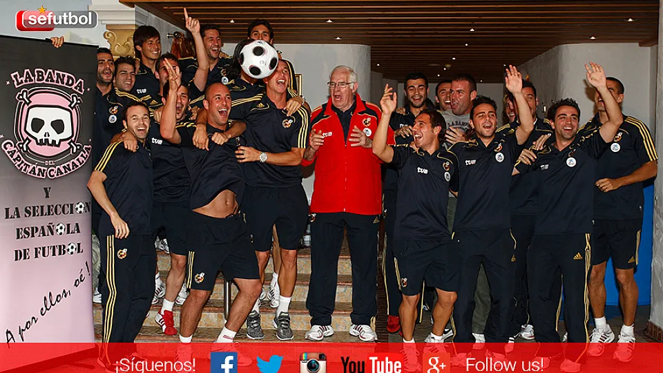 La Selección Española de Fútbol, reunida días antes de la Eurocopa de 2008