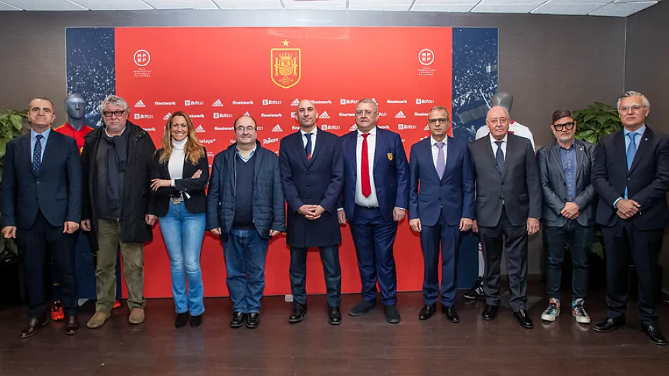 Luis Rubiales preside en el RCDE Stadium el acto institucional por el España - Albania