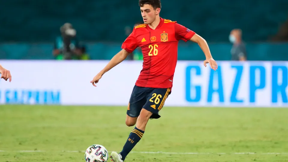 Pedri durante el España-Suecia disputado en Sevilla