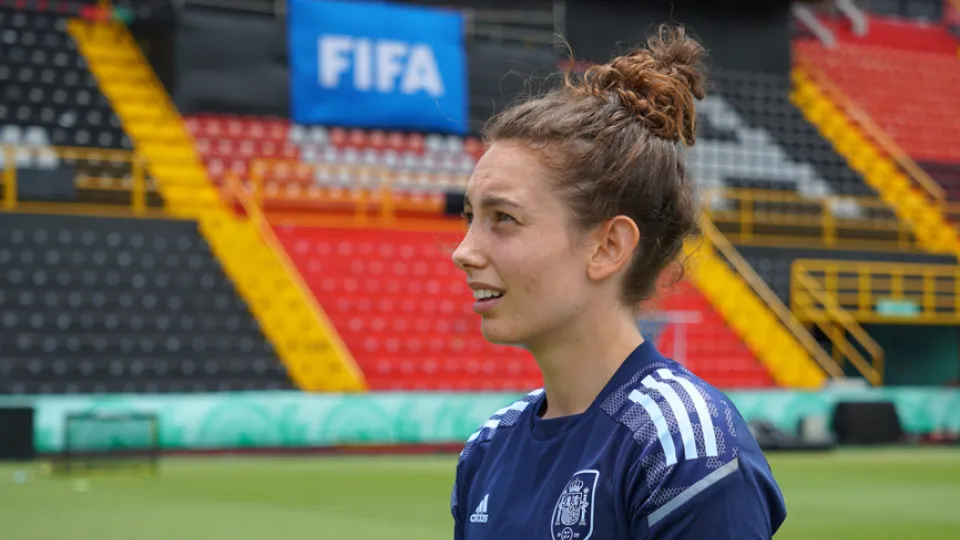 Adri Nanclares en un momento del entrenamiento