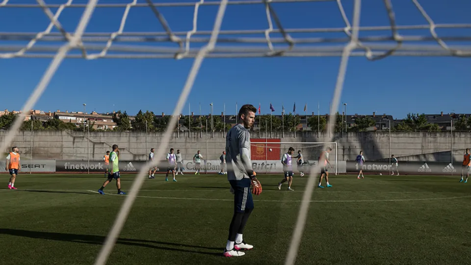 Momento del entrenamiento de la Selección española este martes en Las Rozas