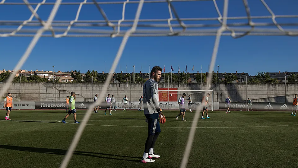 Momento del entrenamiento de la Selección española este martes en Las Rozas