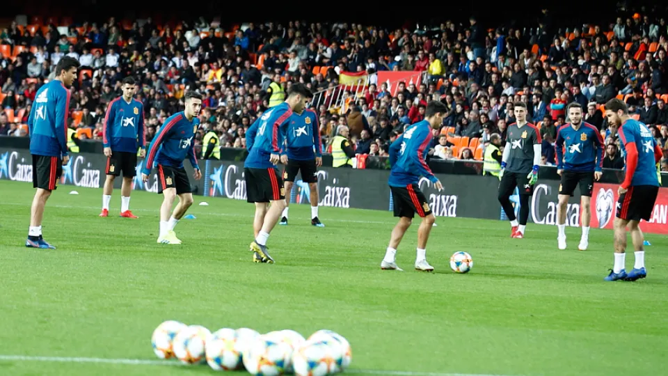 La Selección española entrena en Mestalla
