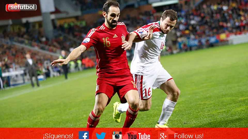 Juanfran Torres durante el último encuentro disputado por España y Bielorrusia