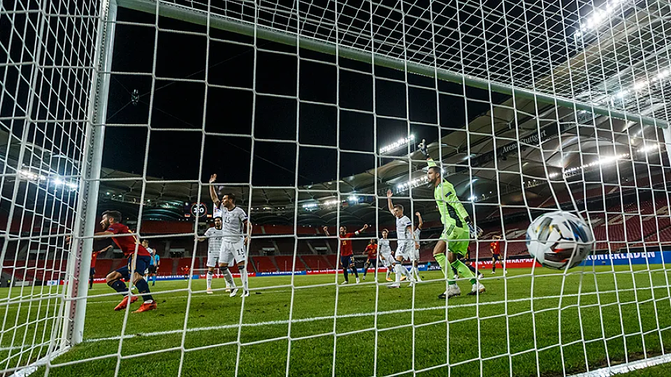 Momento del gol del empate marcado por José Luis Gayà ante Alemania