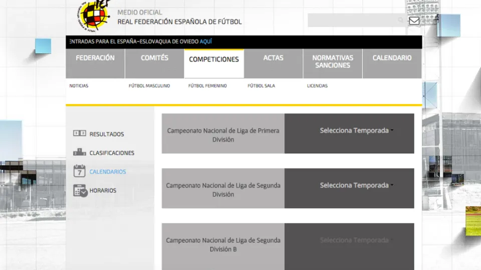 Sección de Competiciones de RFEF.es