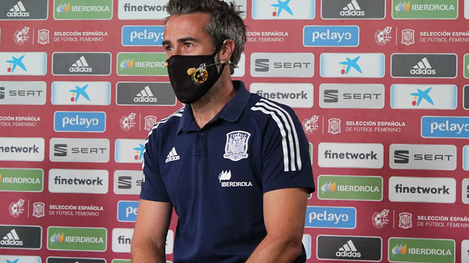 El seleccionador Jorge Vilda durante la rueda de prensa de este martes 