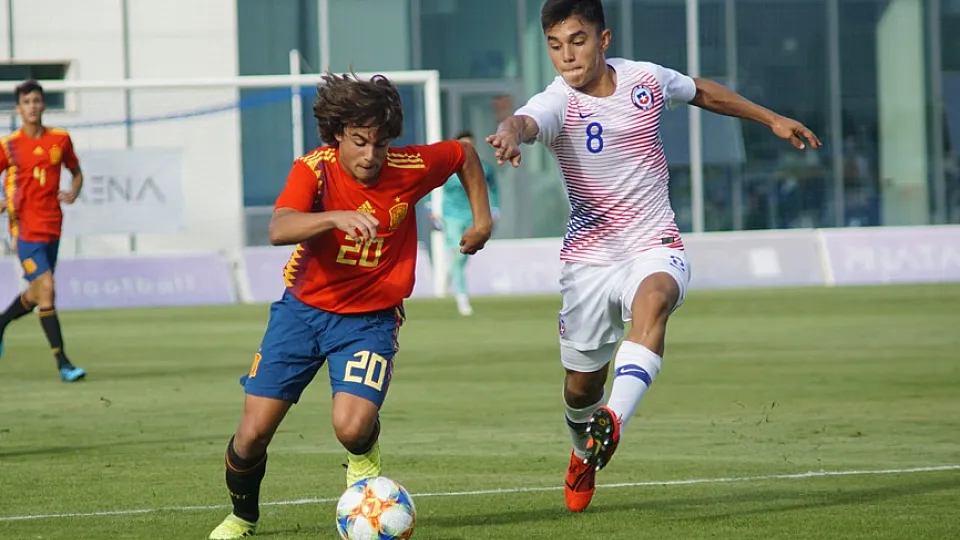 Momento del partido entre España y Chile jugado en San Pedro del Pinatar