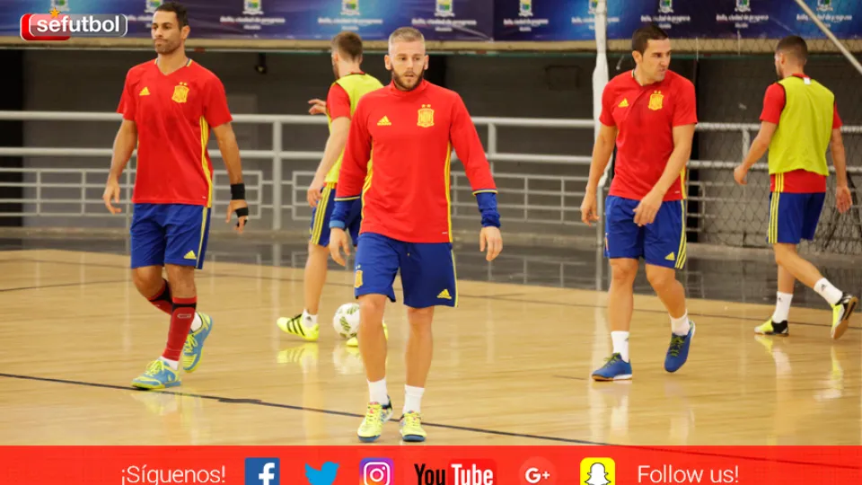 Los jugadores de la Selección Española de Fútbol Sala se entrenan en Colombia