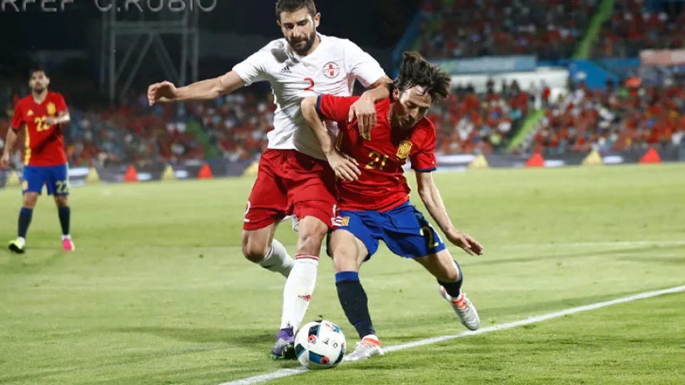 Silva con la Selección española
