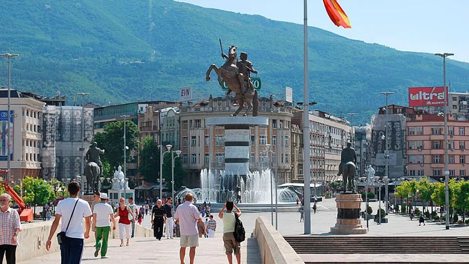 Monumento a Alejandro Magno en Skopie, capital de Macedonia