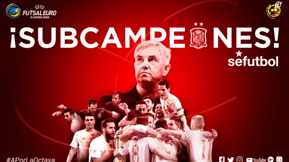 La selección española de fútbol sala se proclama subcampeona de Europa en Eslovenia