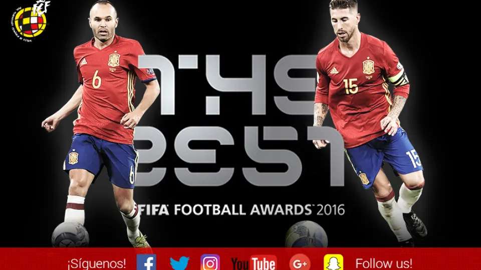 Sergio Ramos y Andrés Iniesta aspiran al Premio The Best al jugador de la FIFA 2016
