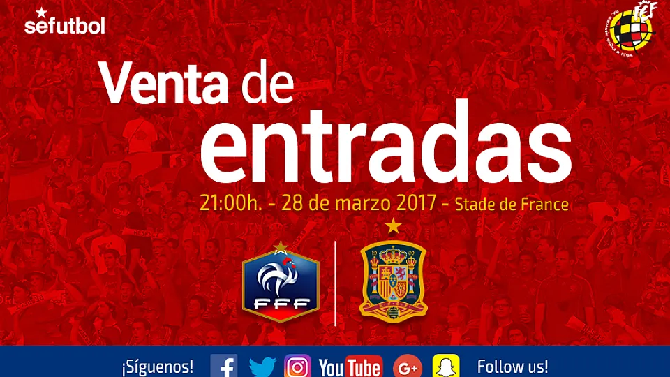 Compra tus entradas para el Francia - España a través de la RFEF