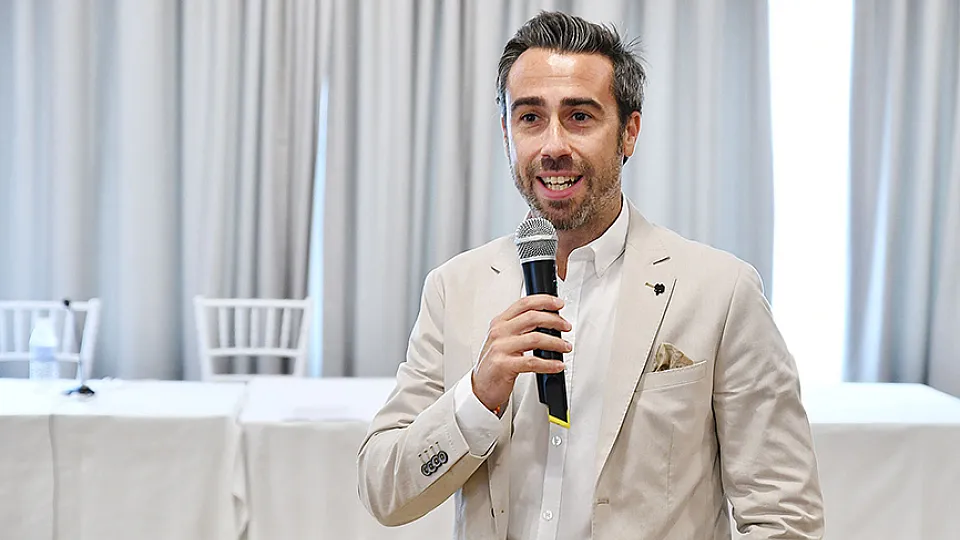 Jorge Vilda en un momento de su exposición