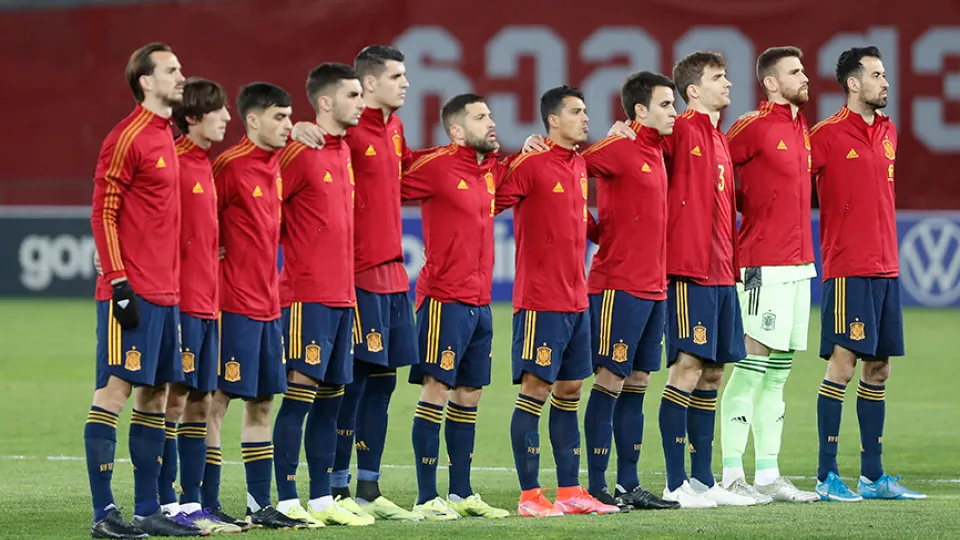España, antes de comenzar el encuentro frente a Georgia