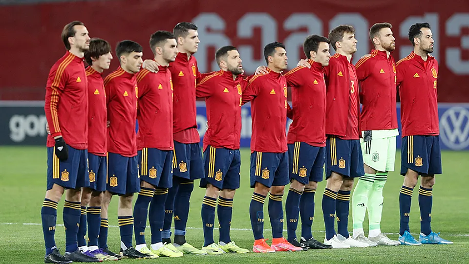 España, antes de comenzar el encuentro frente a Georgia