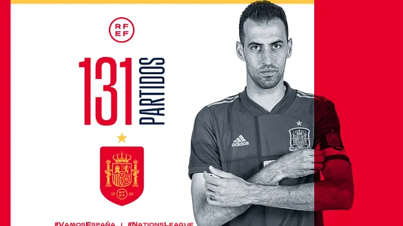 Sergio Busquets amplía su leyenda hasta los 131 partidos con España