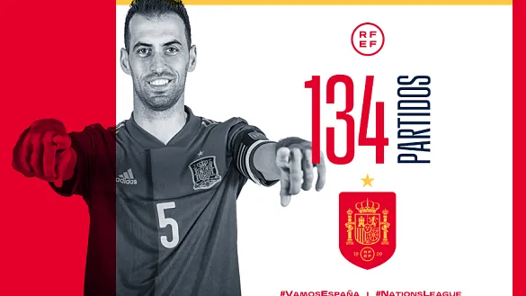 Sergio Busquets amplía su leyenda hasta los 134 partidos con España