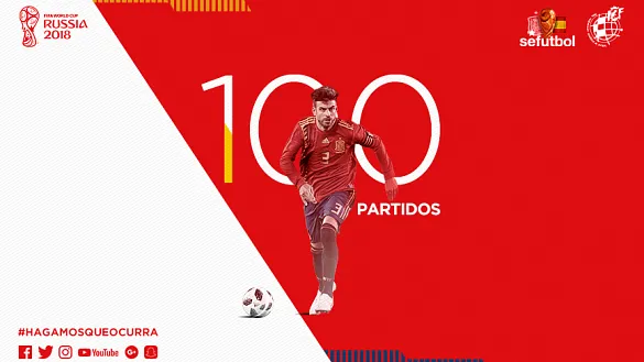 Piqué juega su partido número 100 con España