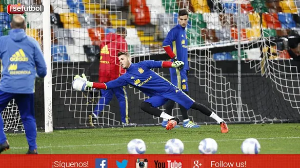 David de Gea durante un entrenamiento reciente de la Selección Española