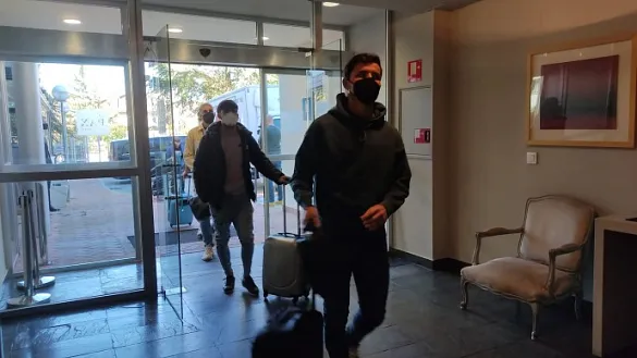 Guillamón llegando a la concentración de España Sub-21