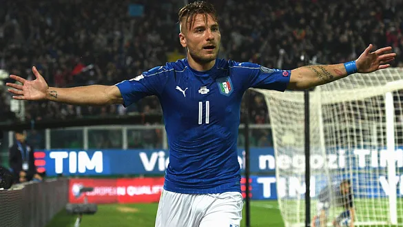 Ciro Immobile celebra un tanto ante Albania
