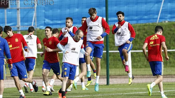 La Selección durante el entrenamiento