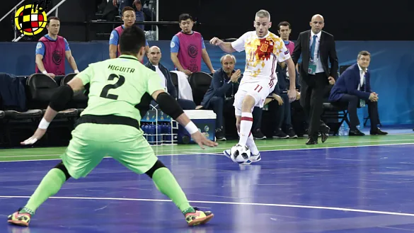 Momento del partido entre España y Kazajistán jugado en Liubliana