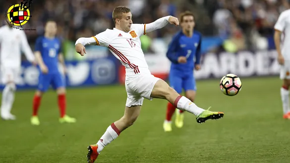 Deulofeu en un partido de la selección