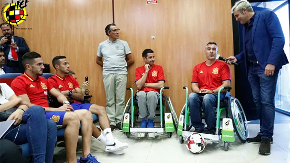 Thiago y Koke en la presentación del acuerdo de la RFEF y el AFAE para fomentar el A-Ball