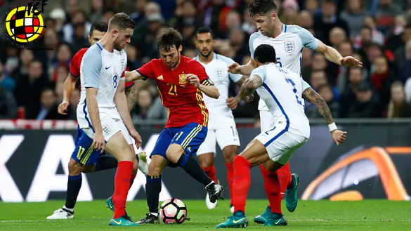 Momento del partido entre Inglaterra y España disputado el 15 de noviembre de 2016 en Wembley 