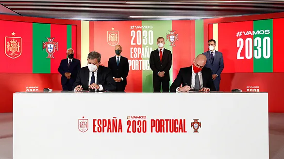Firma del acuerdo para la candidatura conjunta de España y Portugal al Mundial 2030