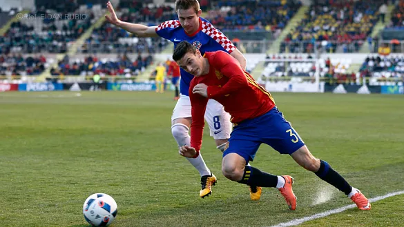 Adrián Marín durante el partido ante Croacia disputado en El Plantío