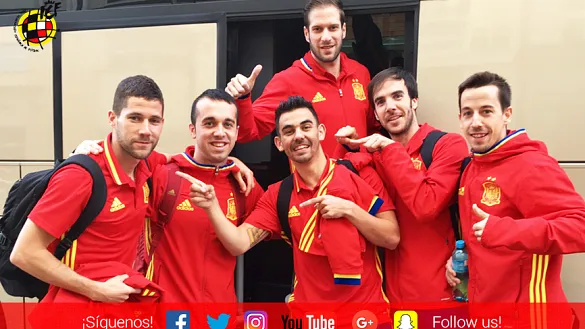 Los jugadores de la Selección Española de Fútbol Sala durante su concentración en Elblag (Polonia)