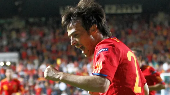 David Silva celebra un gol