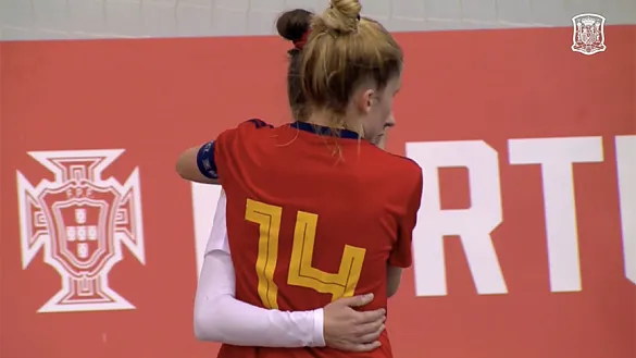 Anita Luján al terminar el partido