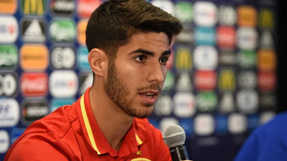 Marco Asensio durante la rueda de prensa previa al duelo frente a Italia