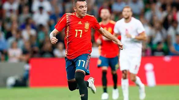 Iago Aspas durante un encuentro con la Selección española