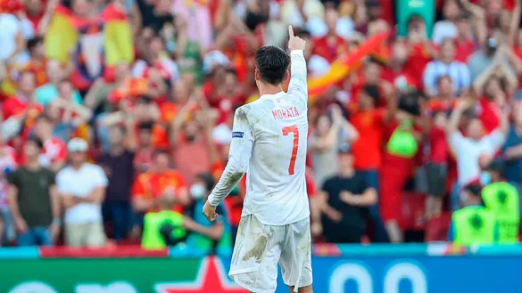 Morata dedica su gol en Copenhague a los aficionados