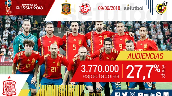 La selección española concita el interés de la audiencia