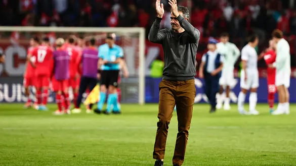 El seleccionador nacional, al término del partido frente a Suiza en Ginebra