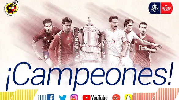 Cesc Fábregas, Álvaro Morata, César Azpilicueta, Marcos Alonso y Pedro Rodríguez conquistan la FA Cup 