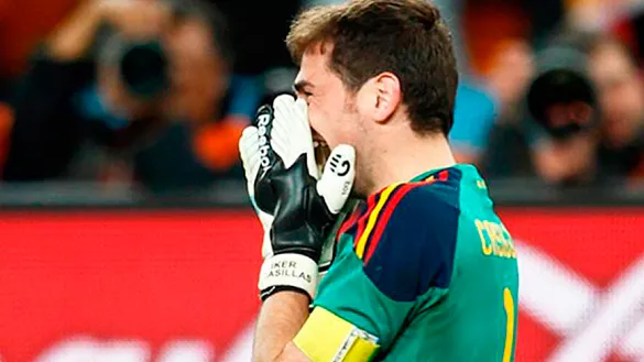 Iker Casillas celebra un gol durante el Mundial de Sudáfrica 2010