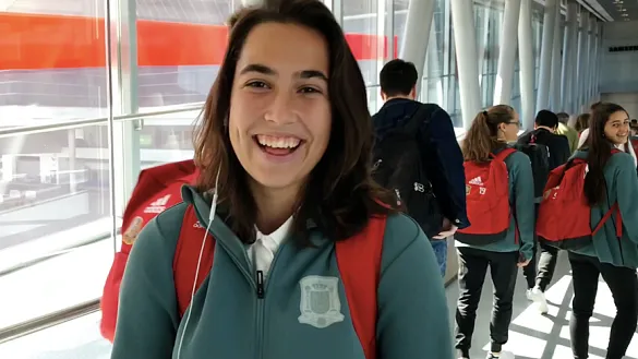 Cata Coll en un momento del viaje