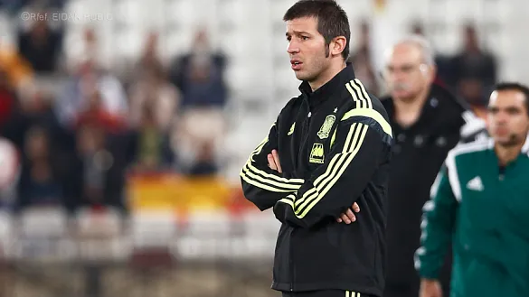 Albert Celades, durante el partido frente a Georgia en Almería