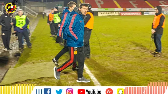 El seleccionador nacional Sub-21, Albert Celades, durante los prolegómenos del encuentro frente a Irlanda del Norte