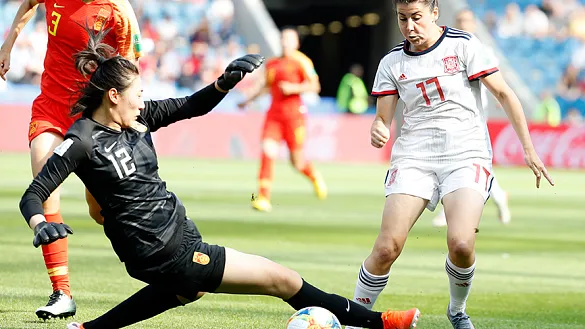 Momento del partido entre China y España jugado en El Havre