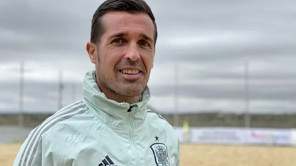 Christian Méndez en un momento del entrenamiento