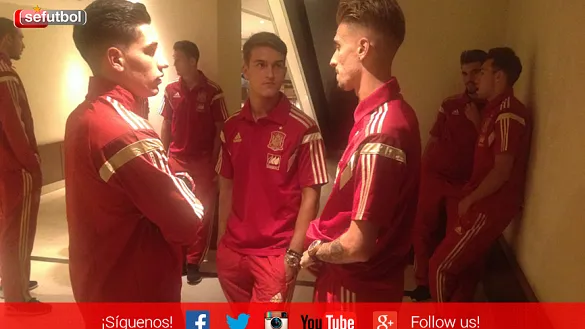 Jugadores de la Selección Española Sub-21 en su hotel de concentración